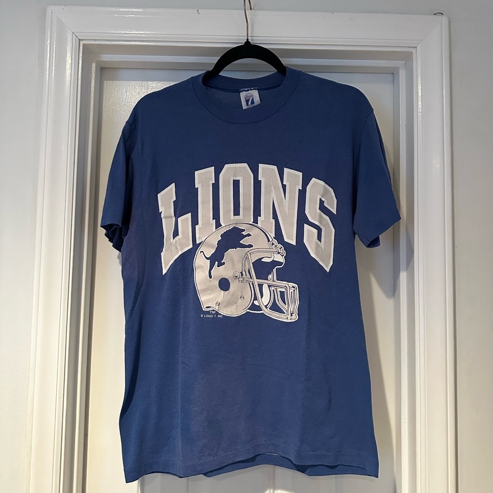 LOGO 7 Vintage Blue Crewneck T-Shirt